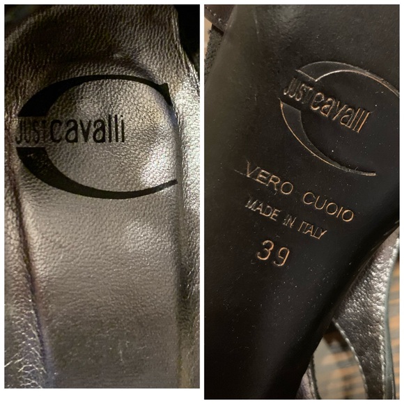 Sz 39 Roberto Cavalli Zipper detail Black Heels - Picture 10 of 15